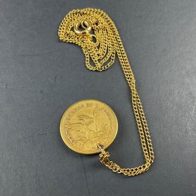 -8- GOLD | Liberty Head 2 1/2 Dollar Gold Coin Pendant