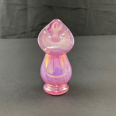 -10- WESTMORELAND | 1991 Pink Iridescent Glass Jack In The Pulpit Vase | Signed & Marked