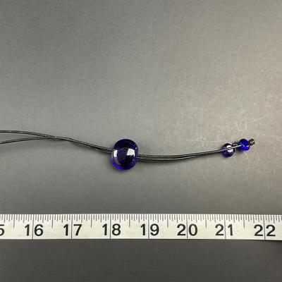 -11- ALICIA NILES | Handcrafted Glass Bead Frolic Necklace On Adjustable Leather Cord