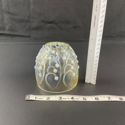 -12- FENTON | Opalescent White Lily Of The Valley Fairy Lamp | Marked