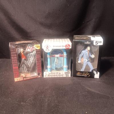 3 ELVIS ORNAMENTS