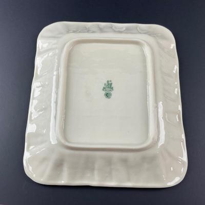-15- BELLEEK | Blue Neptune Tray, Creamer, & Covered Sugar | Marked