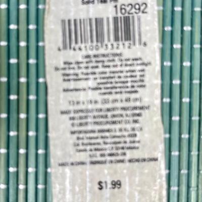 Plastic Bamboo like Placemats - teal green