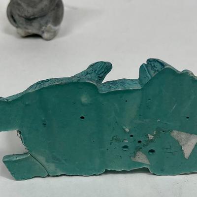 Pig Lot #1 - (7) Stone, Clay, Resin, Mt. Saint Helen's Ash, etc Figurine Small Statue - Pigs Piggies Piglet Hallmark Beck