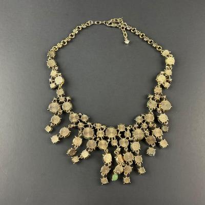 -20- COSTUME | Multicolored Gold Tone Statement Necklace
