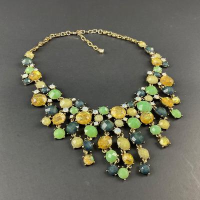 -20- COSTUME | Multicolored Gold Tone Statement Necklace