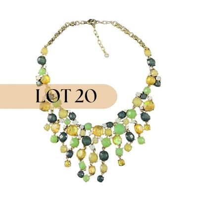 -20- COSTUME | Multicolored Gold Tone Statement Necklace