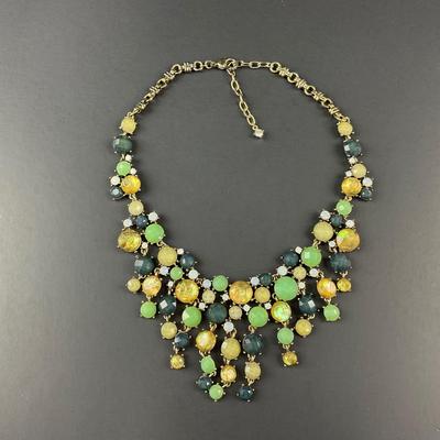 -20- COSTUME | Multicolored Gold Tone Statement Necklace