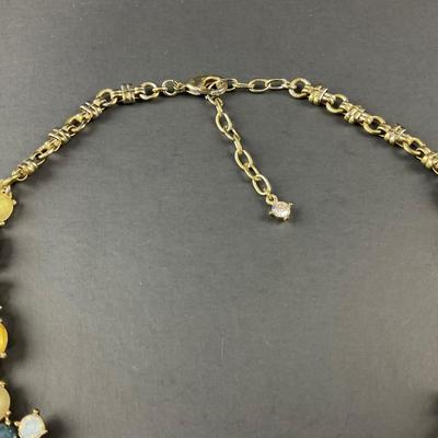 -20- COSTUME | Multicolored Gold Tone Statement Necklace