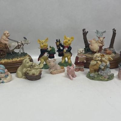Pig Lot #2 - Pig Piggy Pigs Figurines - Lefton China, Little Nook Village, and others