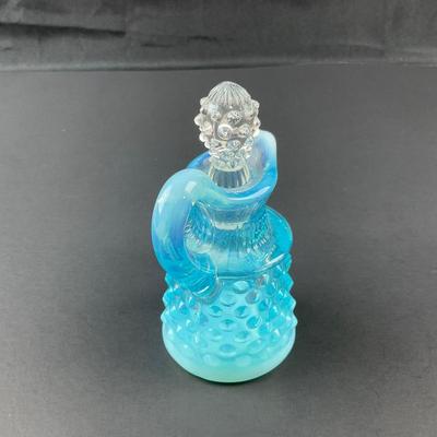 -24- FENTON | Blue Opalescent Hobnail Cruet