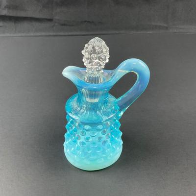 -24- FENTON | Blue Opalescent Hobnail Cruet