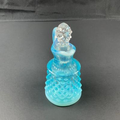 -24- FENTON | Blue Opalescent Hobnail Cruet