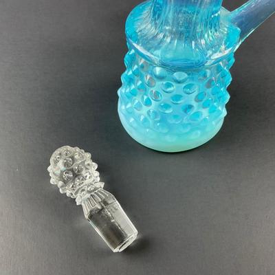-24- FENTON | Blue Opalescent Hobnail Cruet