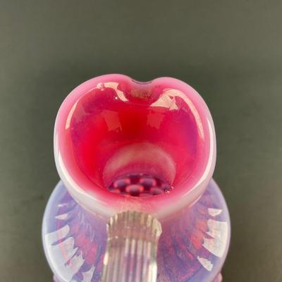 -25- FENTON | Cranberry Opalescent Hobnail Cruet