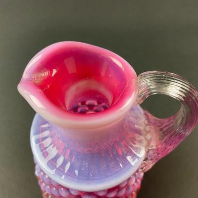 -25- FENTON | Cranberry Opalescent Hobnail Cruet