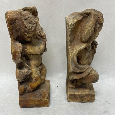 Vintage-Style Angel Cherub Bookends