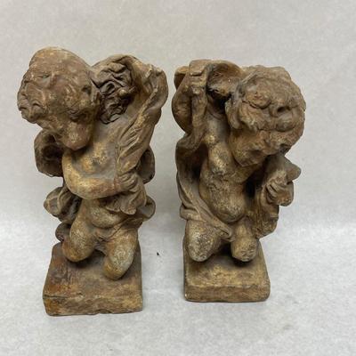 Vintage-Style Angel Cherub Bookends