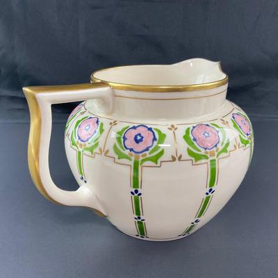 -27- ART DECO | 1900’s-1930’s Lenox & Belleek American Hand Painted Pitcher | Marked