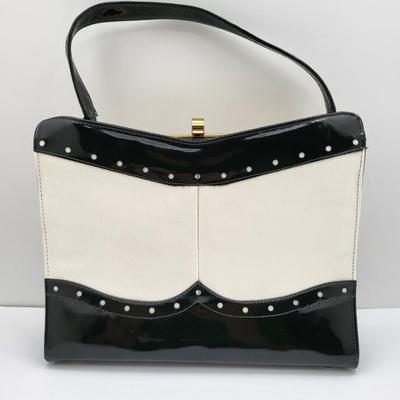 Elbief England Black & White Vintage Handbag