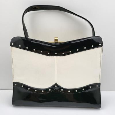 Elbief England Black & White Vintage Handbag