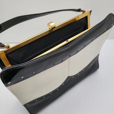 Elbief England Black & White Vintage Handbag