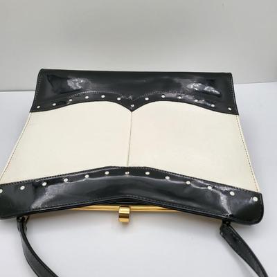 Elbief England Black & White Vintage Handbag