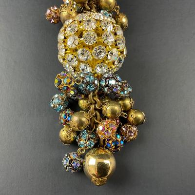 -29- DARIENS | Rhinestone Beaded Multicolor Statement Necklace | Marked