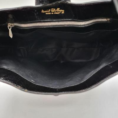 Vintage Marshall Field & Company Black Croc Handbag