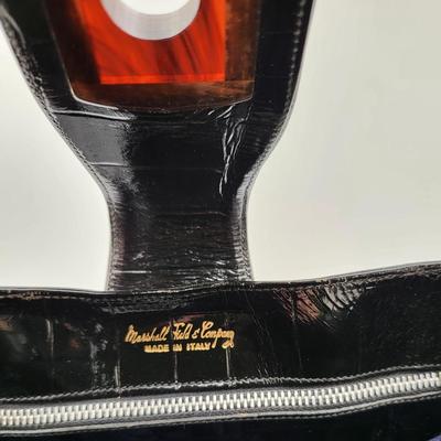 Vintage Marshall Field & Company Black Croc Handbag