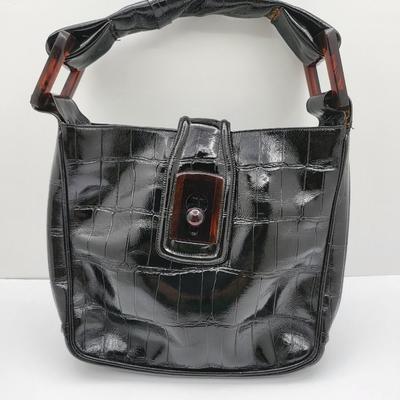 Vintage Marshall Field & Company Black Croc Handbag