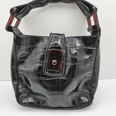Vintage Marshall Field & Company Black Croc Handbag