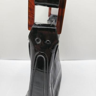 Vintage Marshall Field & Company Black Croc Handbag
