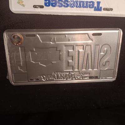 2 TIN ELVIS LICENSE PLATES