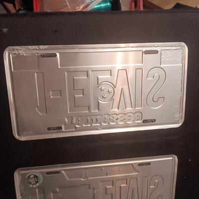 2 TIN ELVIS LICENSE PLATES
