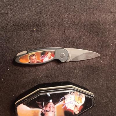ELVIS FOLDING POCKET KNIFE IN A TIN BOX