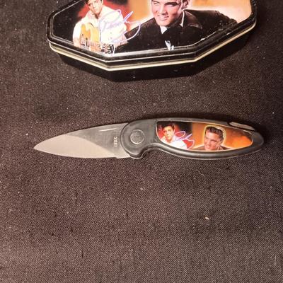 ELVIS FOLDING POCKET KNIFE IN A TIN BOX