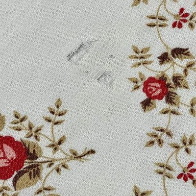 Vintage 52" Round Tablecloth - pink roses, cotton