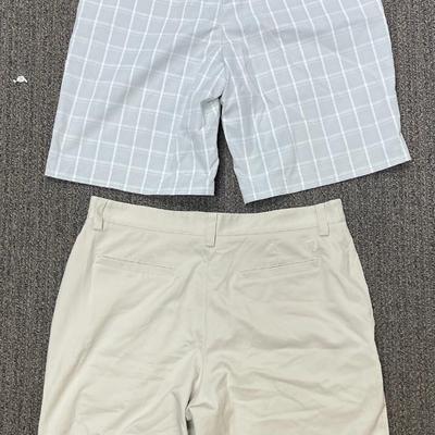 Mens Shorts size 34 Tan St. Andrew'a of Scotland and gray plaid size 34 PGA Tour