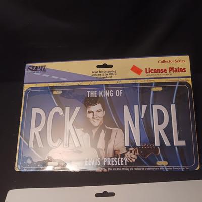 2 TIN ELVIS LICENSE PLATES