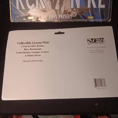 2 TIN ELVIS LICENSE PLATES
