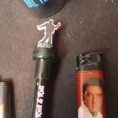 ELVIS TRAVEL CUP, DISPOSABLE LIGHTERS AND A PEN