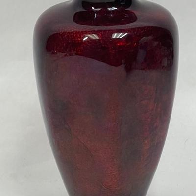 GINBARI Pigeon Blood Red Enamel Cloisonne Vase Antique Asian Meiji Period Japanese Urn Gilt