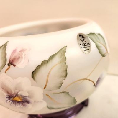 Lot #17 Fenton Art Glass Opalescent Tea Light Candle Bowl