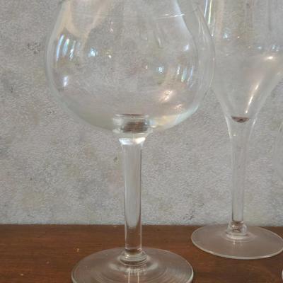 (3) Wine and Brandy Glasses