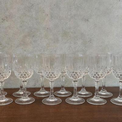 (12) Crystal Sherry Glasses