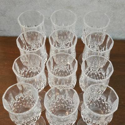 (12) Crystal Sherry Glasses