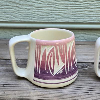 (4) Native American Pottery Mugs