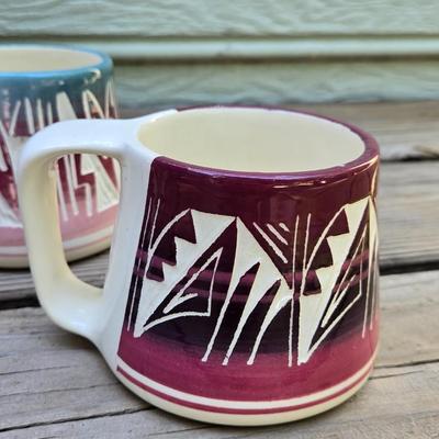 (4) Native American Pottery Mugs