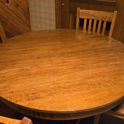 Square Brand Chittenden & Eastman Co. Oak Table and 4 Chairs